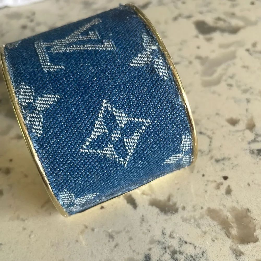 Denim*Luxury DIY* Gold 2 by 2 Cuff handcrafted Only One Left!